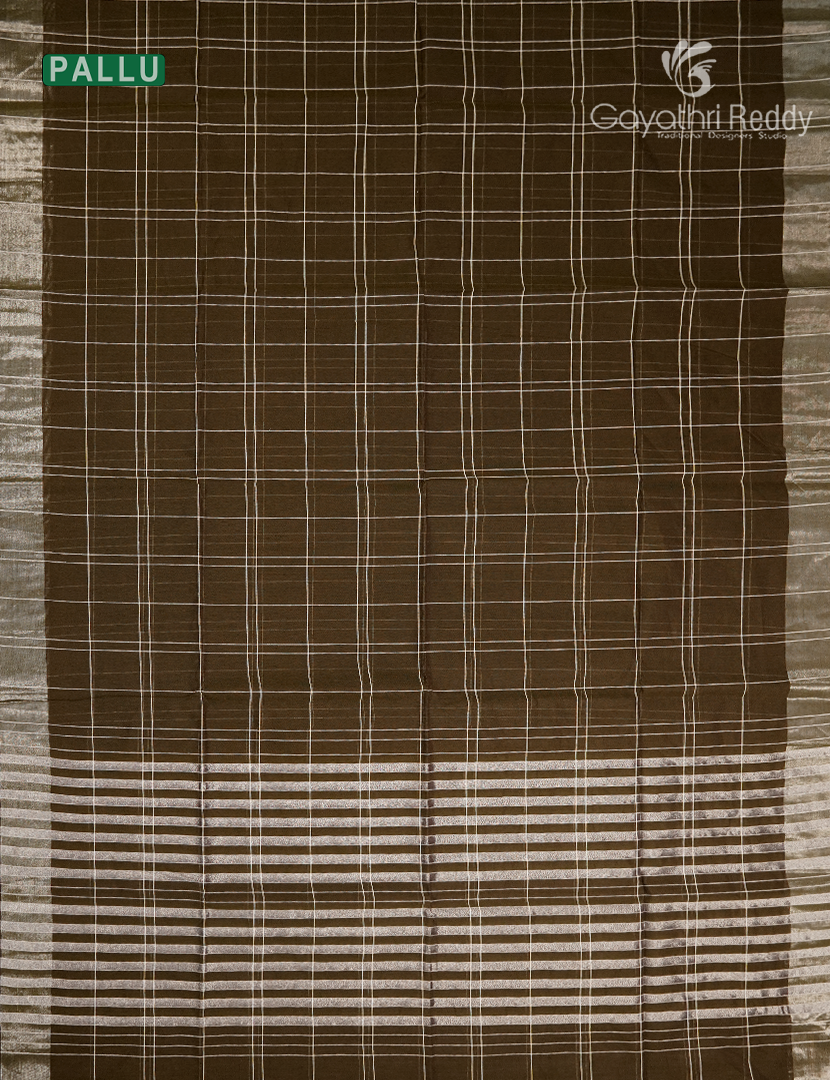 Pure Kanchi Cotton Saree in Deep Olive Green