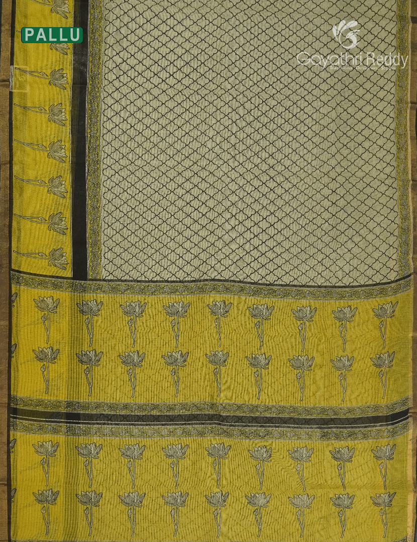 Premium Quality Cotton Kota Saree in Beige and Yellow