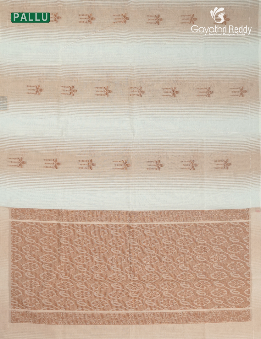 Pure Kanchi Cotton Saree in Cream and Light Beige