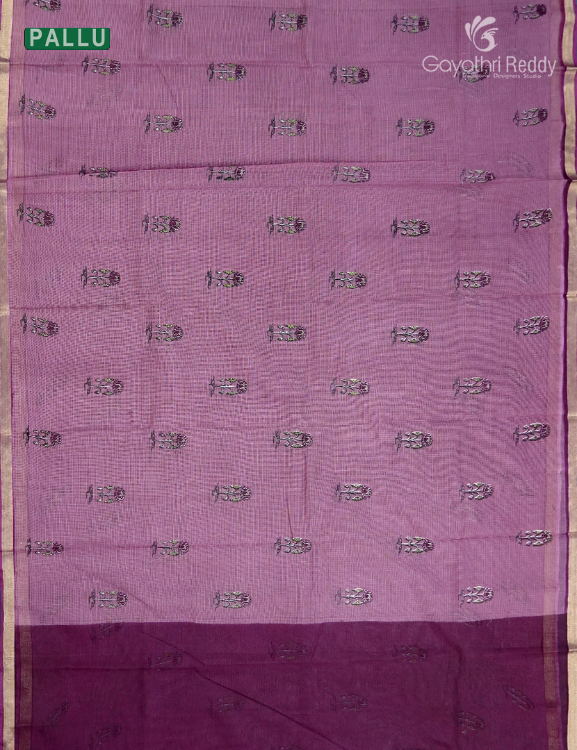 Premium Quality Cotton Kota Saree in Deep Onion Pink and Deep Plum