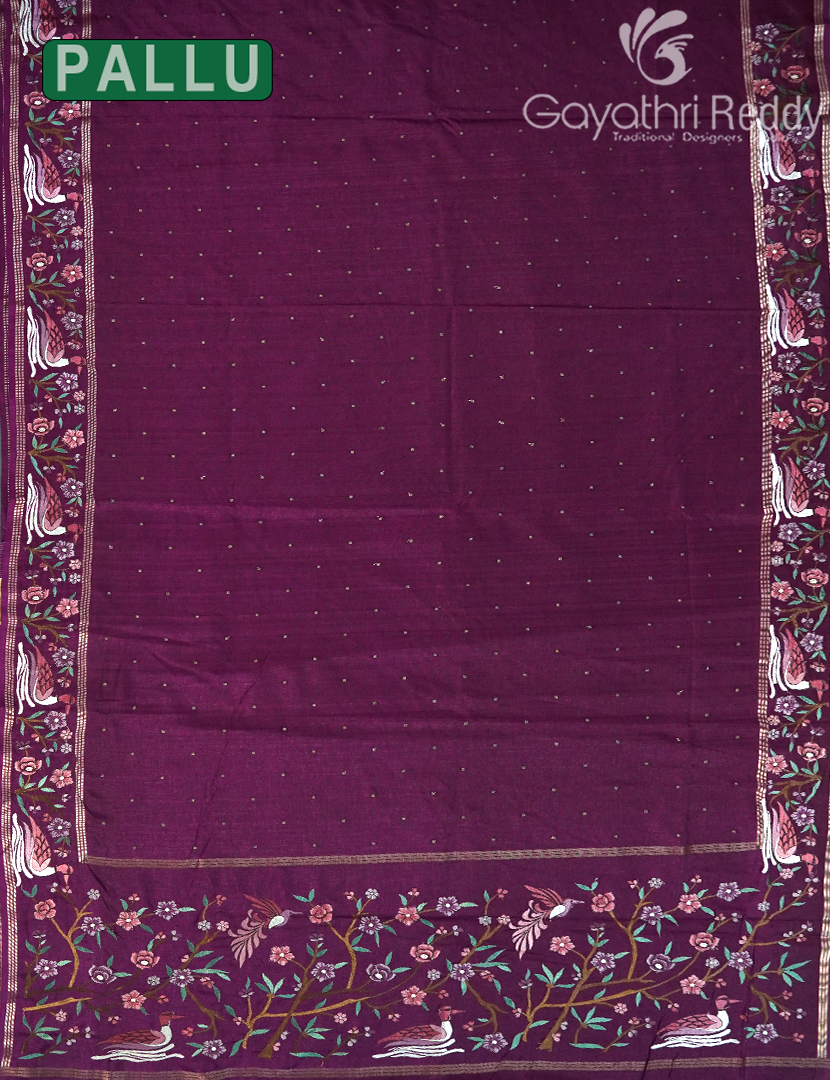KHADI SILK WORK SAREE-KSW1