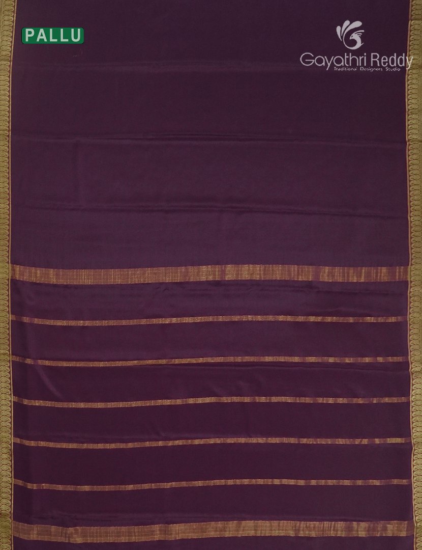 Pure Mysore Silk Saree in Deep Burgundy
