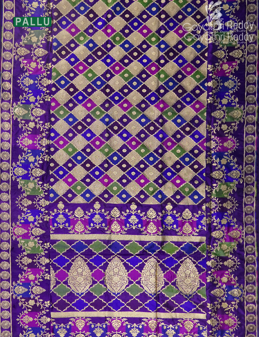 Pure Banaras Katan Silk Saree in Purple