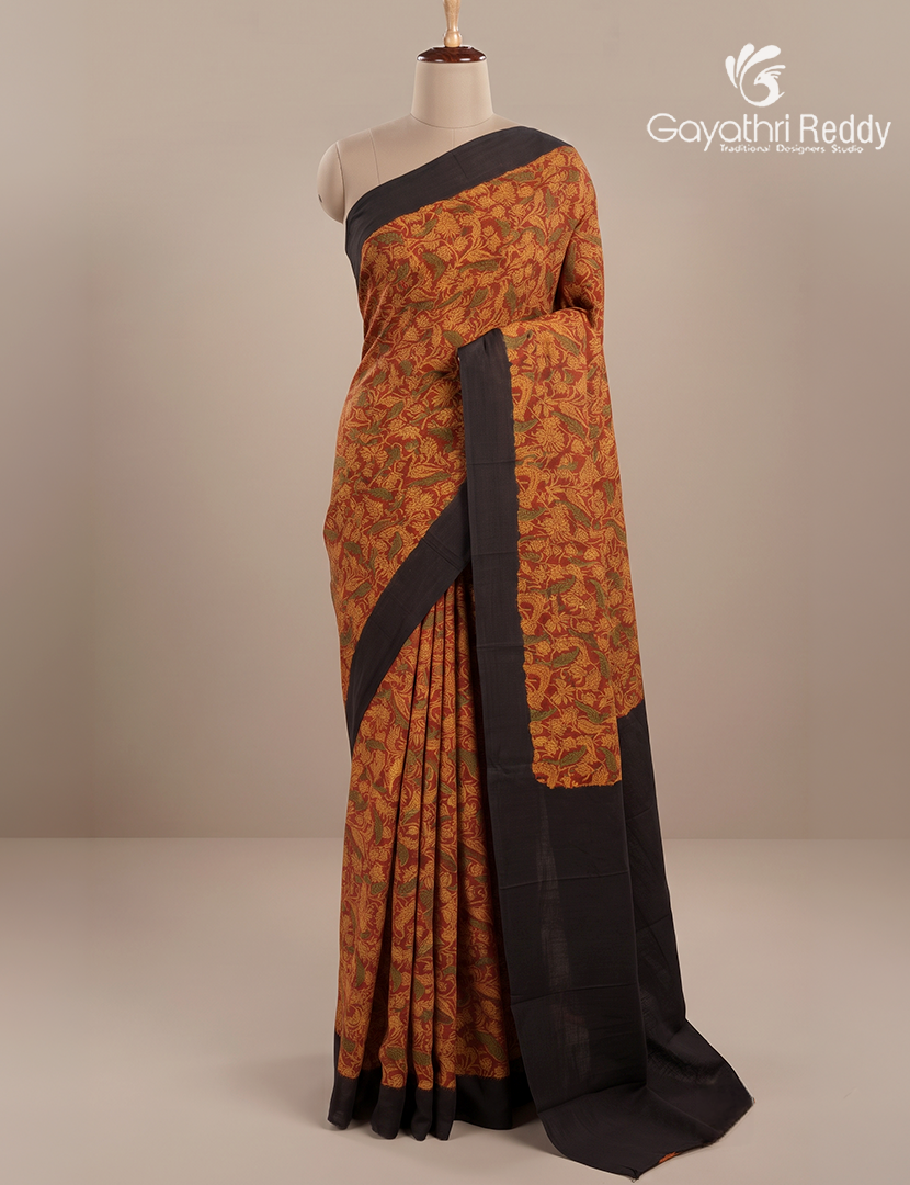Pure MulMul Cotton Saree in Yellow and Black