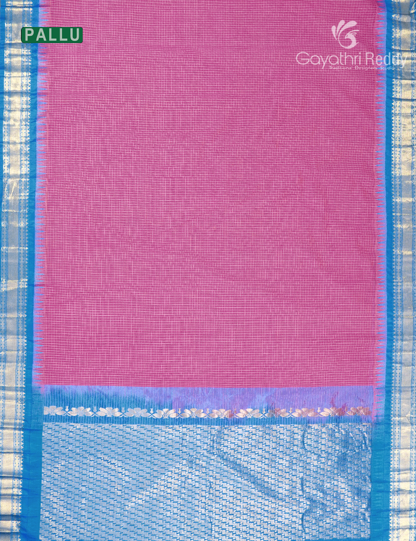 Pure Gadwal Cotton Saree in Lotus Link and Sky Blue