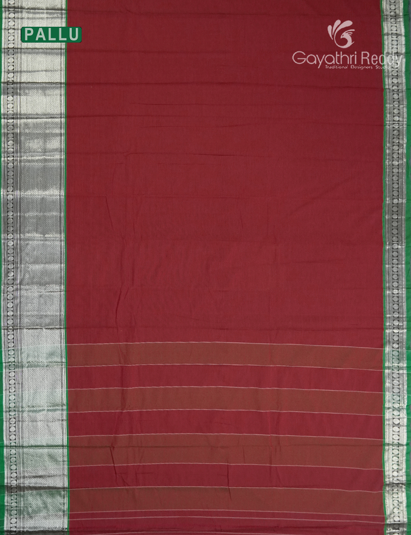 Pure Narayanpet Cotton Saree in Maroon