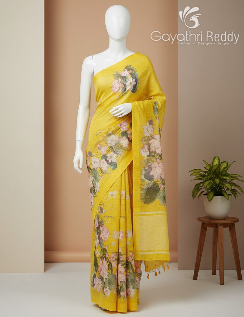 PURE LINEN SAREE-L1439