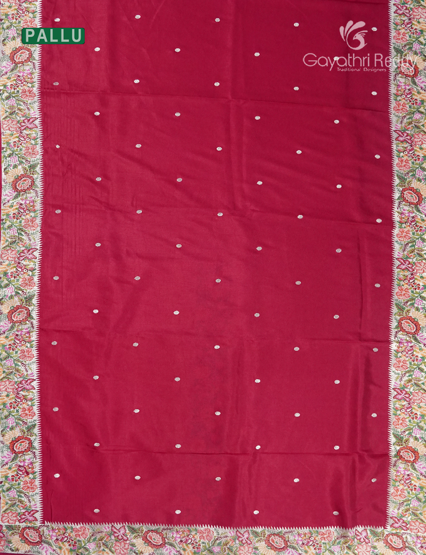Dupion Silk Fancy Saree in Rani Pink
