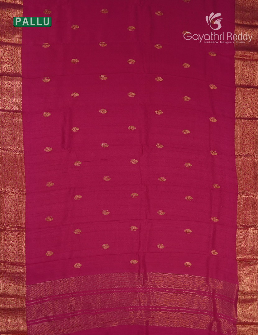 Semi Mysore Crepe Saree in Rani Pink