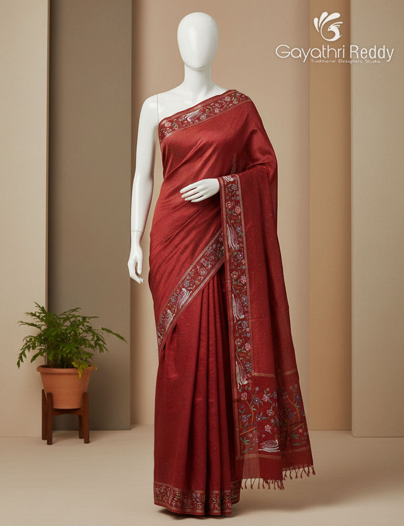 KHADI SILK WORK SAREE-KSW3