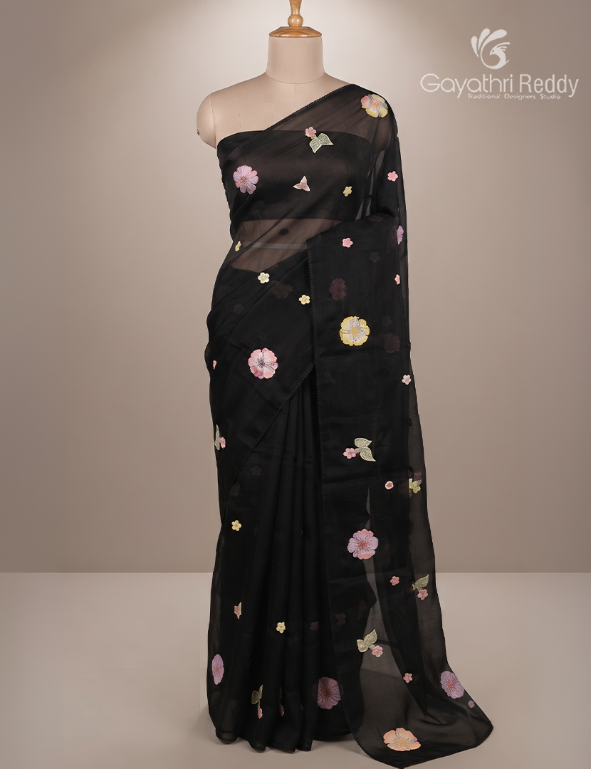 Organza Fancy Saree in Black