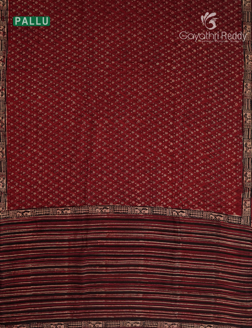 Pure Modal Silk Fancy Saree in Rust Red