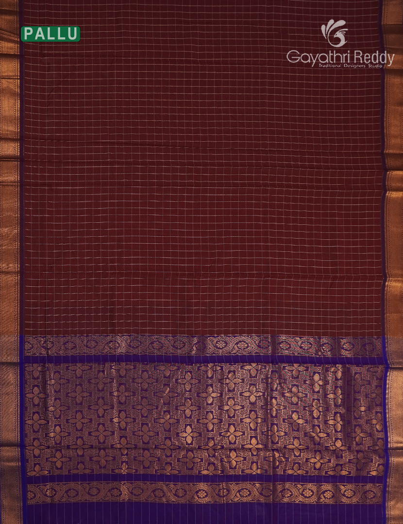 Kanchipuram Sico Saree in Maroon and Violet