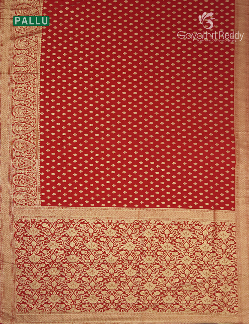Banaras Georgette Saree in Bridal Red
