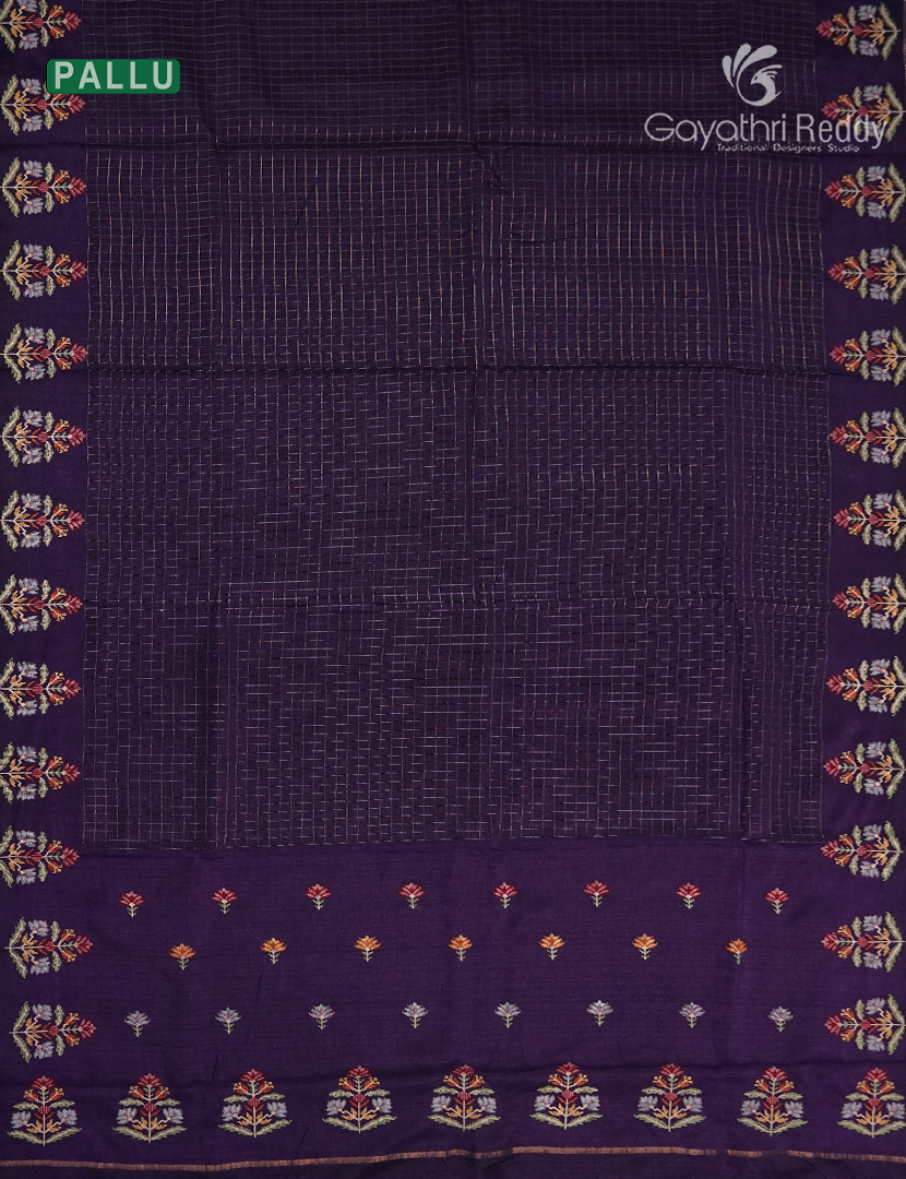 Semi Tussar Fancy Saree in Purple