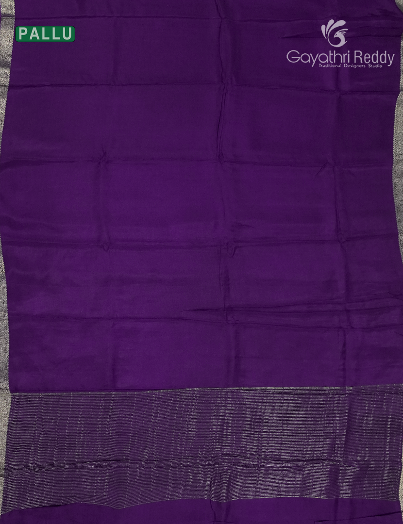 Semi Mysore Crepe Saree in Deep Violet