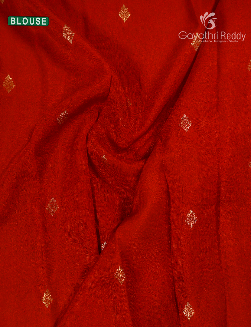 Semi Mysore Crepe Saree in Red