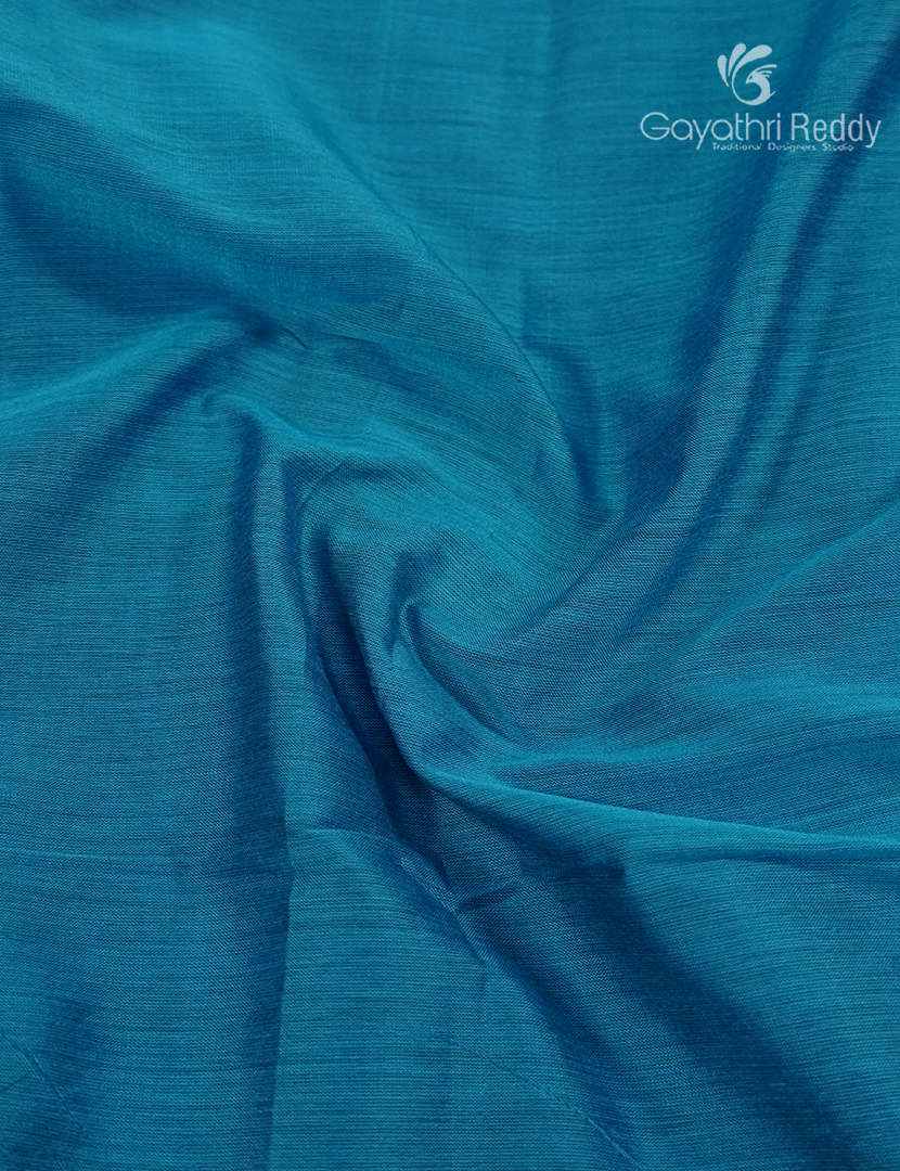 Pure Narayanpet Cotton Saree Peacock Blue