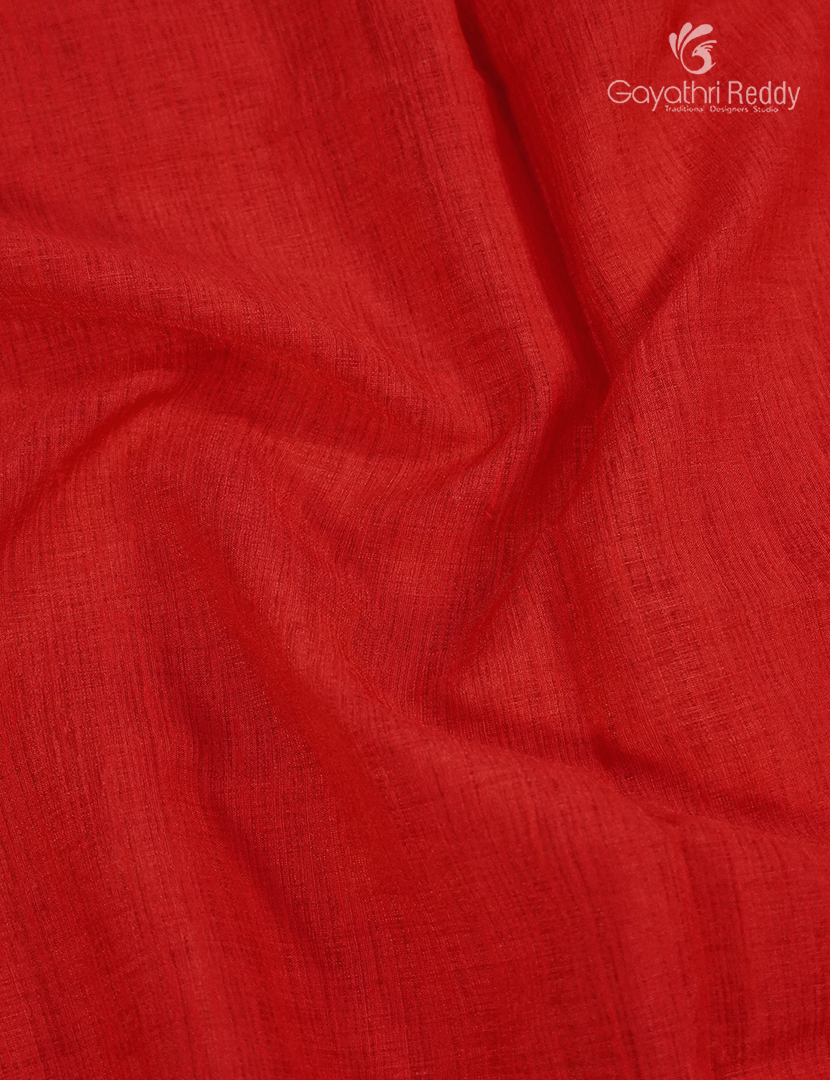Semi Tussar Saree in Red