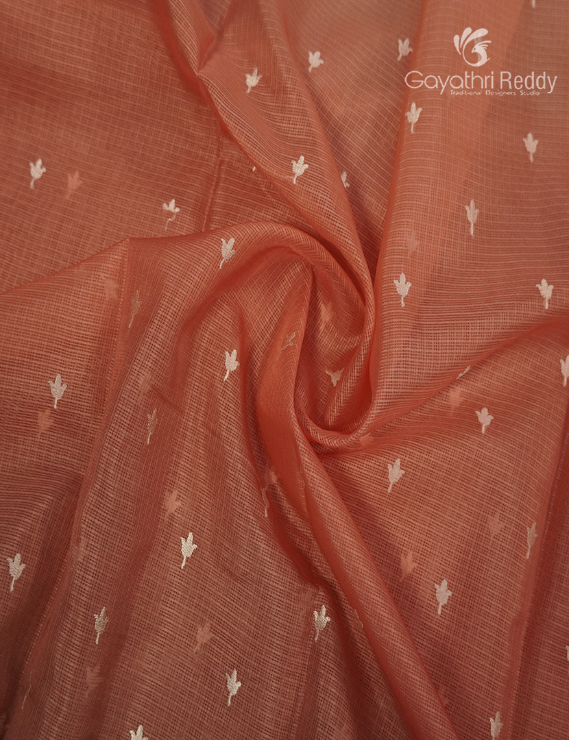 Silk Kota Saree in Light Mustard and Orange