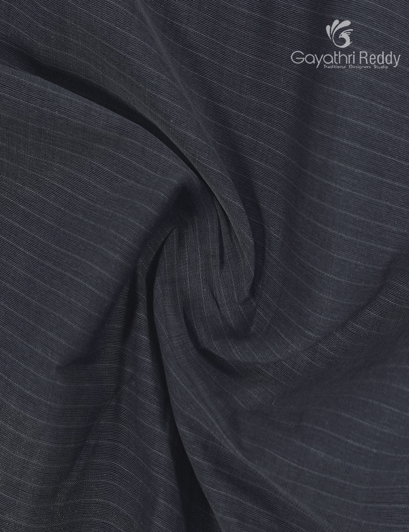 Pure Handloom Cotton Saree in Deep Ash Grey