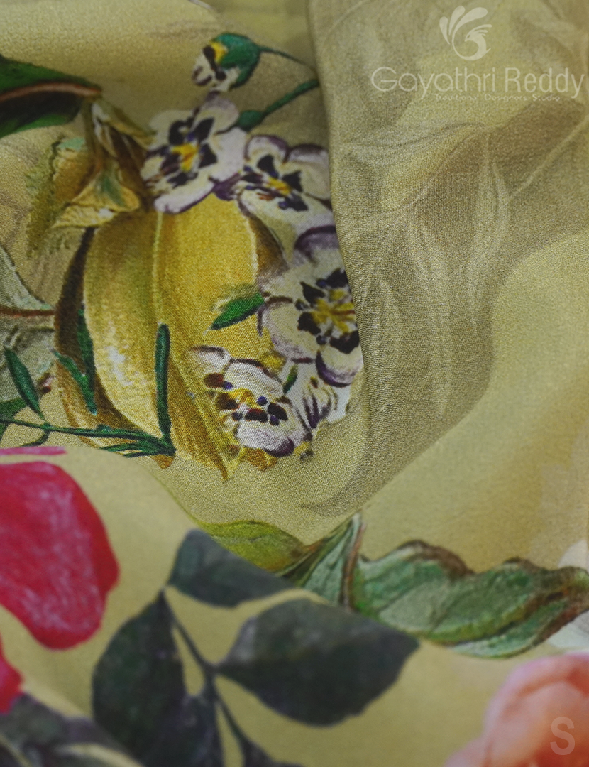 PURE CRAPE PRINTED SAREE-PCP8