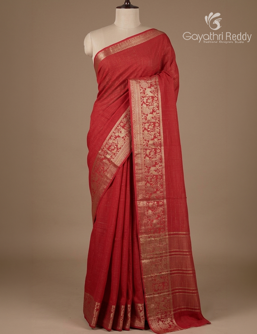 Semi Mysore Crepe Saree in Pink