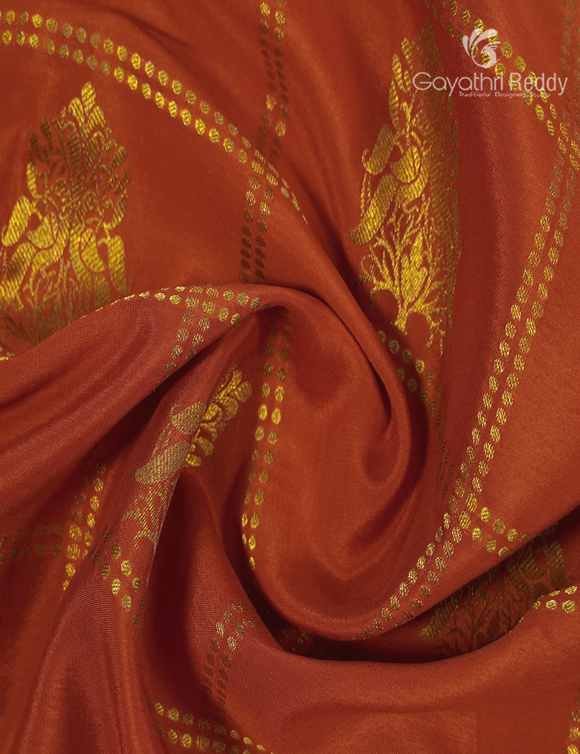 Pure Mysore Silk Saree in Orange