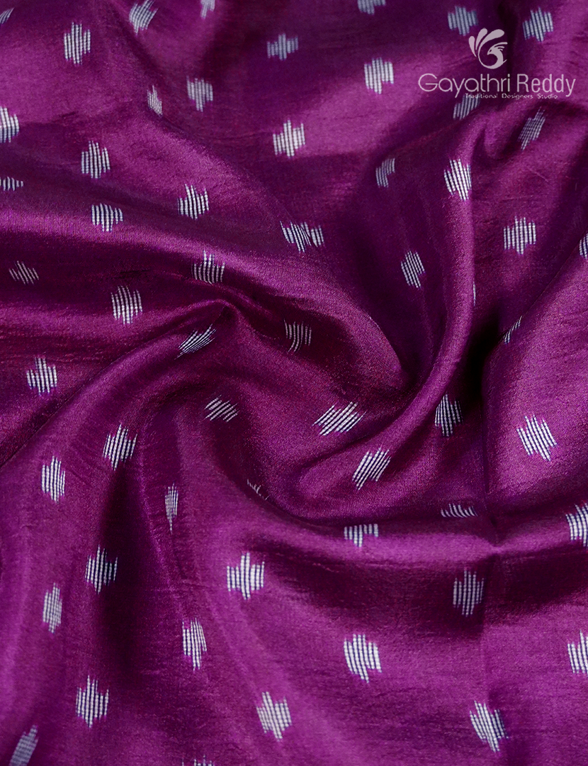 Semi Tussar Silk Saree in Deep Magenta