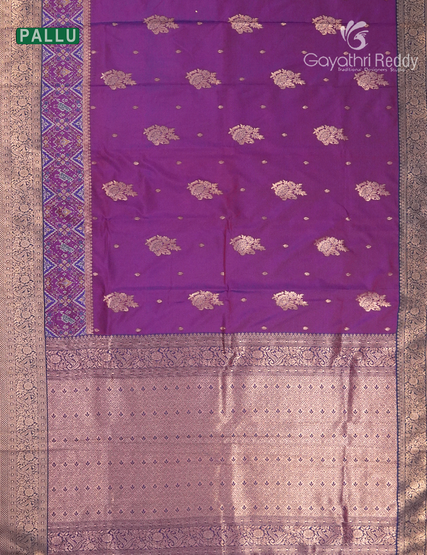Semi Kanchipuram Art Silk Saree in Purple