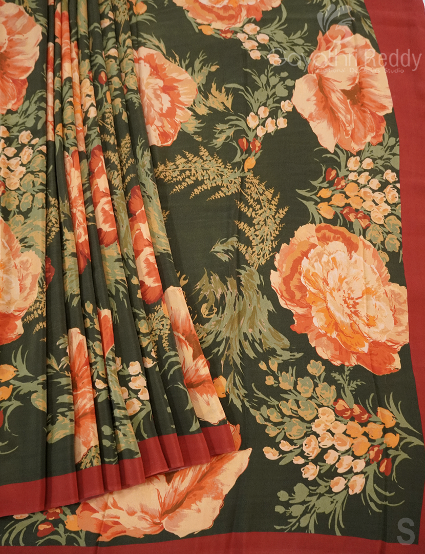 PURE CRAPE PRINTED SAREE-PCP9