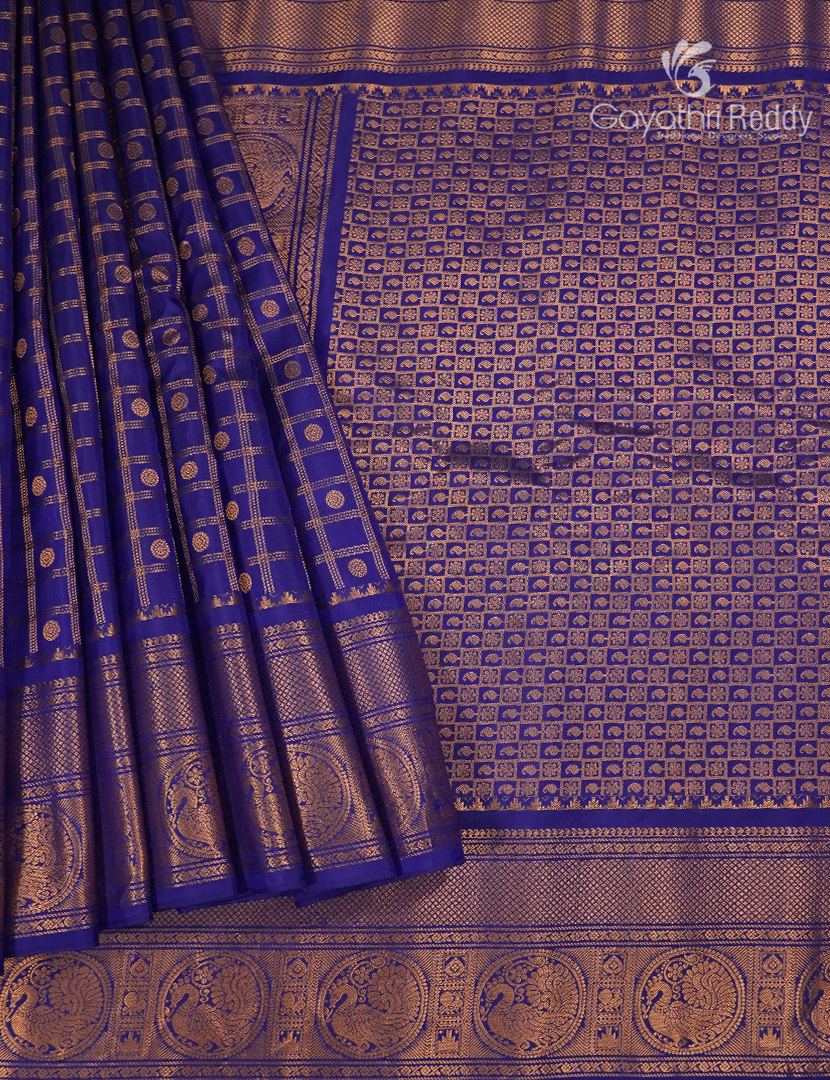 Pure Gadwal Silk Saree in Deep Blue