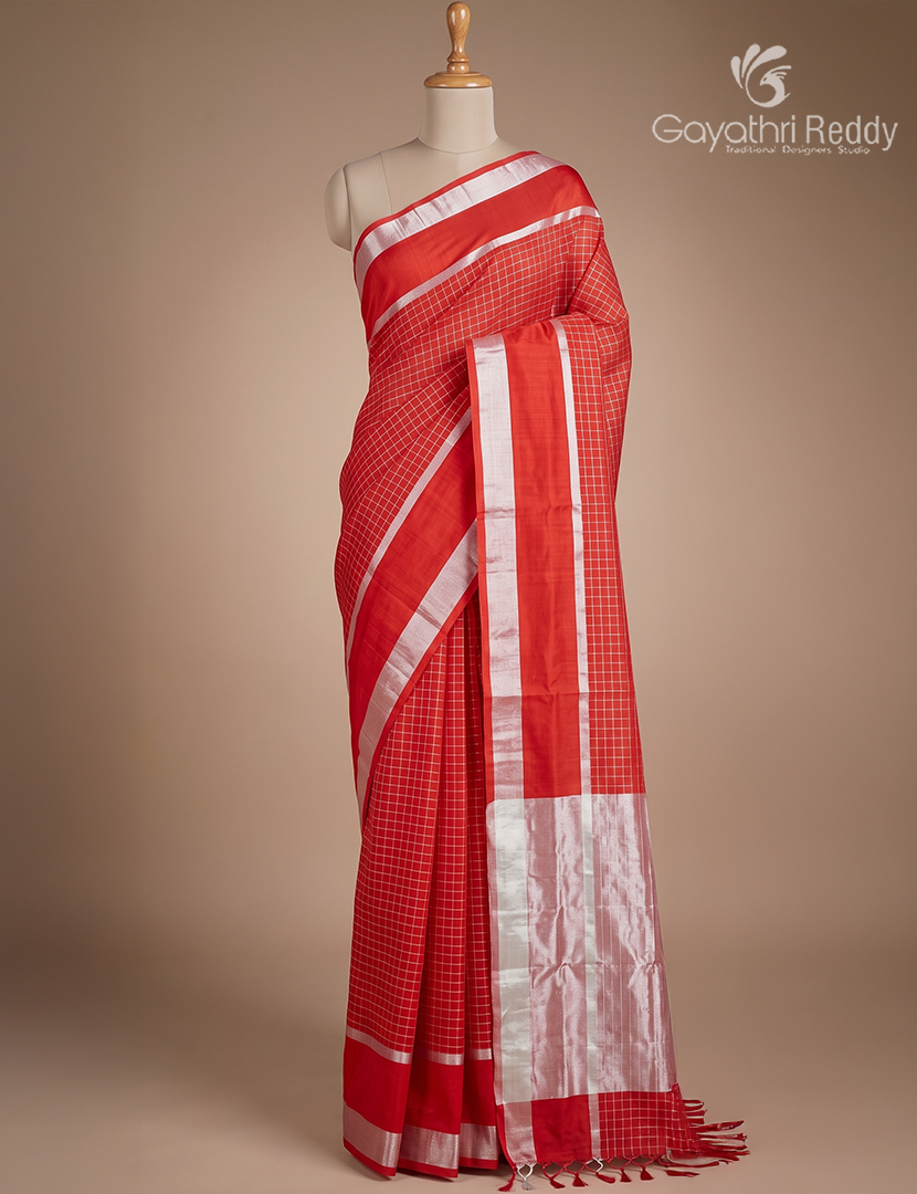 Pure Arani Sico Saree in Deep Red