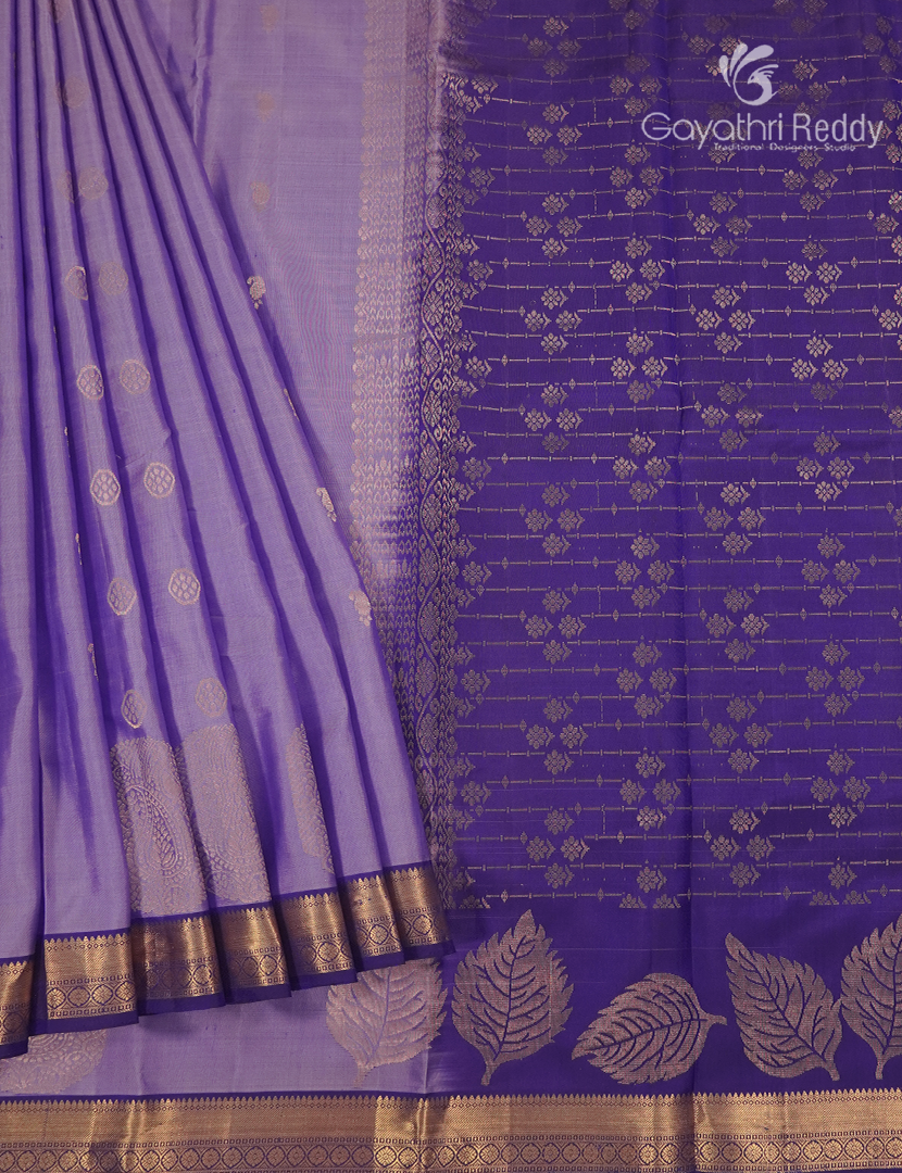 Pure Kanchipuram Silk Saree in Lavender and Violet