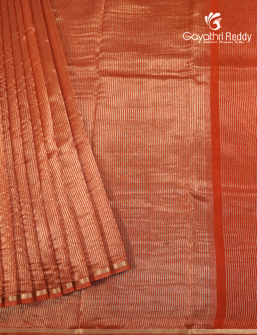 Pure Tissue Saree in Orange