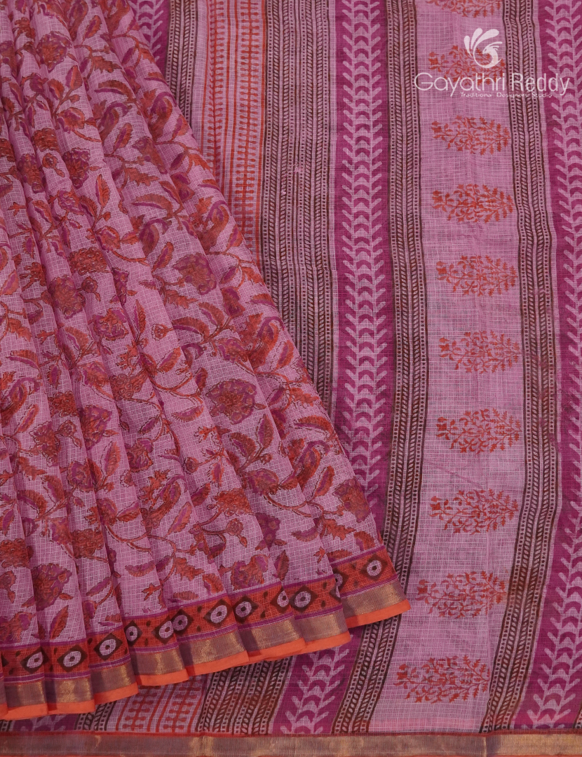 Premium Quality Cotton Kota Saree in Baby Pink and Lotus Pink