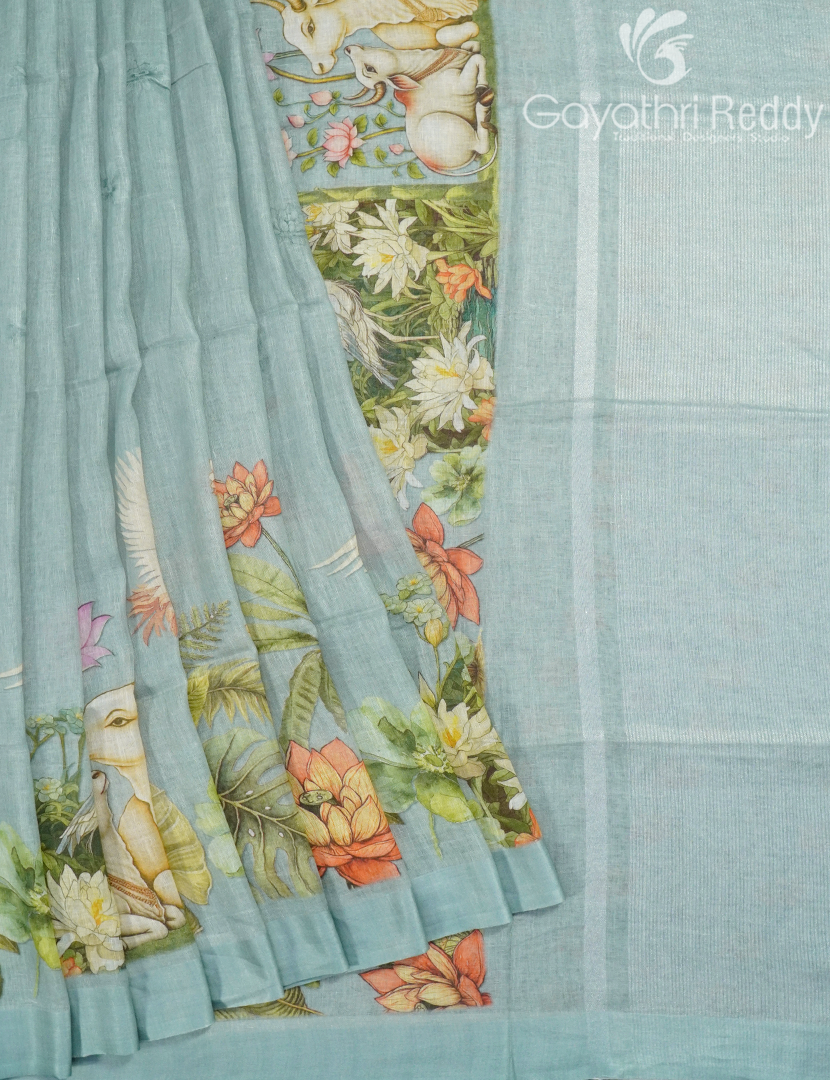 PURE LINEN SAREE-L1443