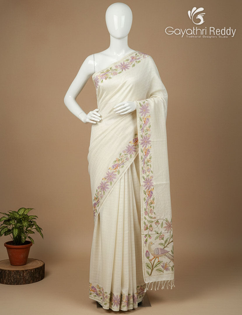 KHADI SILK WORK SAREE-KSW55