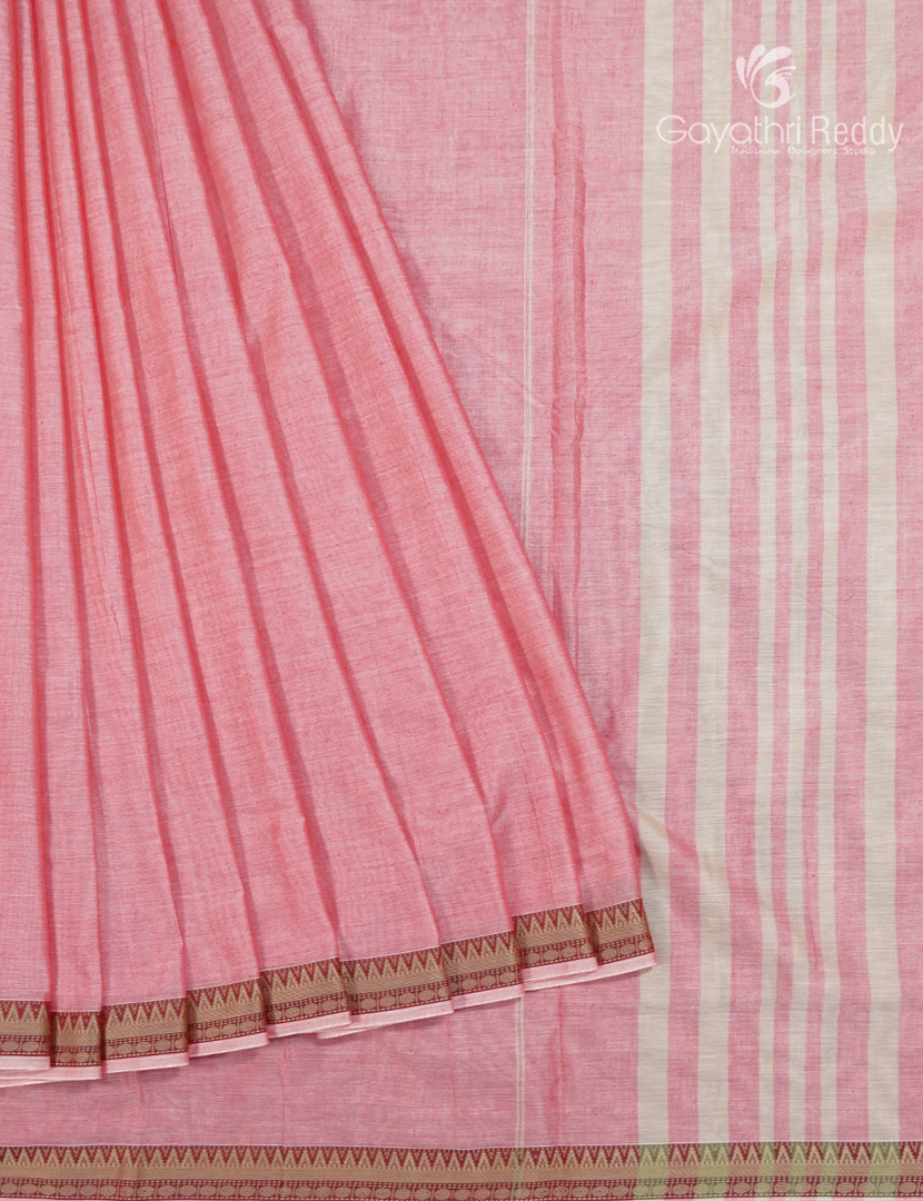 Pure Narayanpet Cotton Saree in Baby Pink