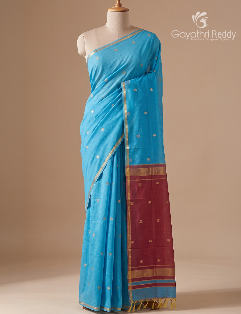 Sico Saree in Sea Blue and Magenta