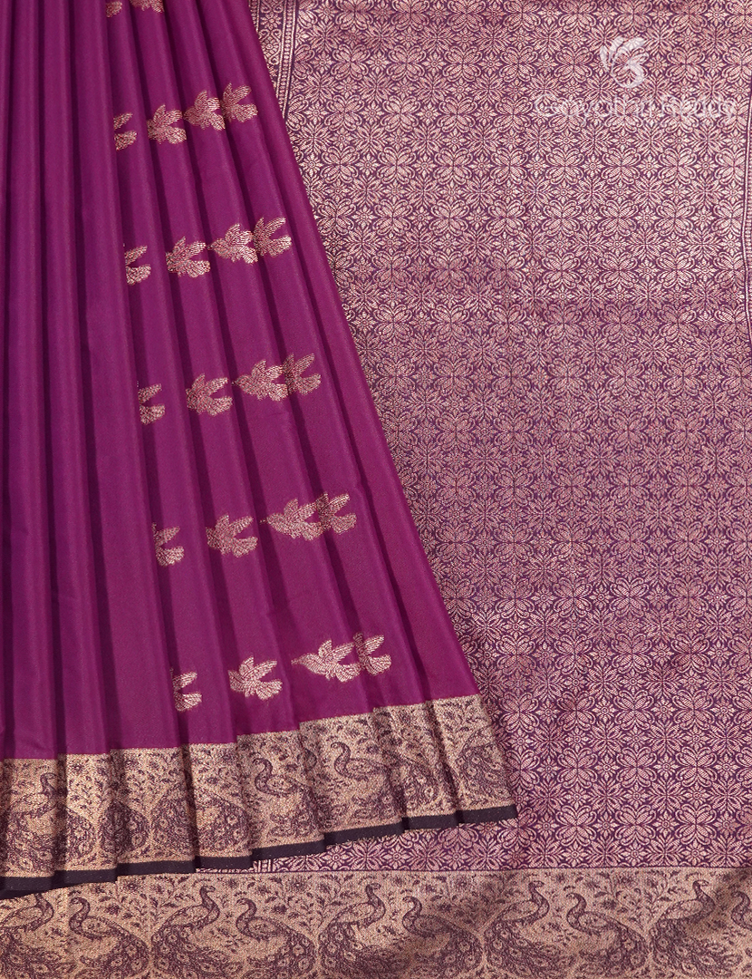 Semi Kanchipuram Art Silk Saree in Magenta
