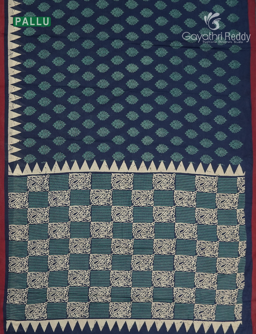 Vidharbha Cotton Saree in Indigo Blue