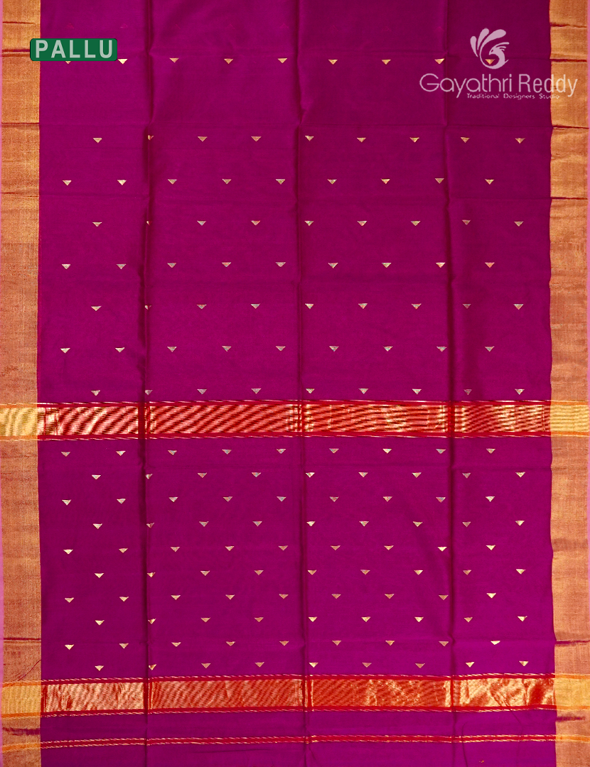 Pure Chanderi Sico Saree in Magenta