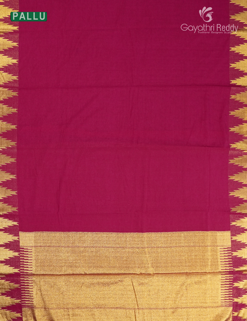 Semi Tussar Saree in Rani Pink