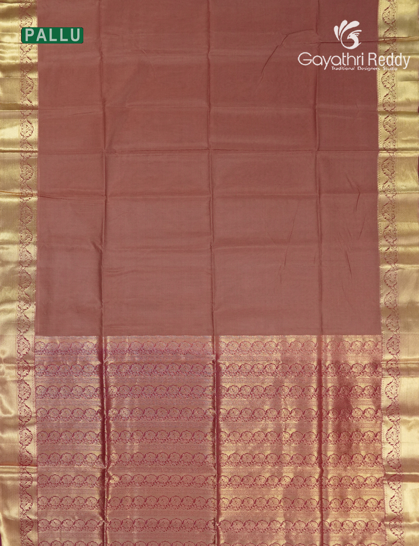 Pure Kanchipuram Sico Saree in Rust