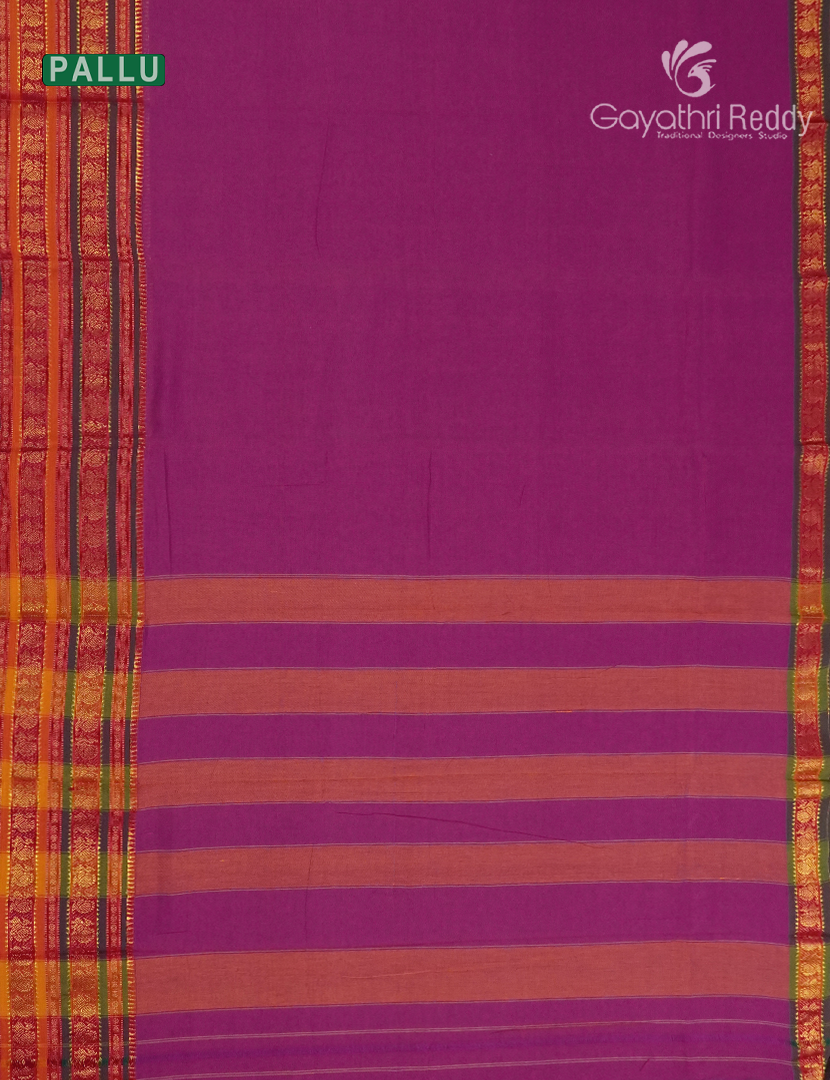 Pure Narayanpet Cotton Saree in Rose Pink