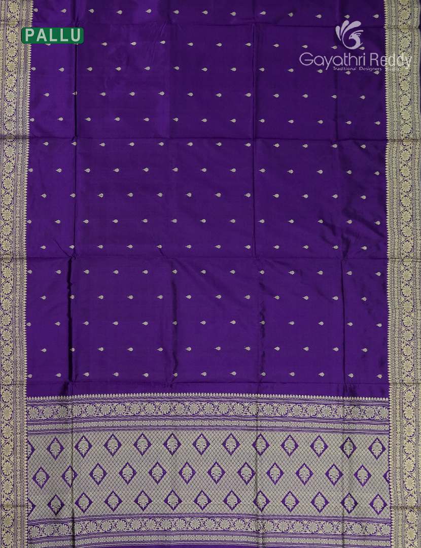 Pure Banaras Katan Silk Saree in Deep Purple