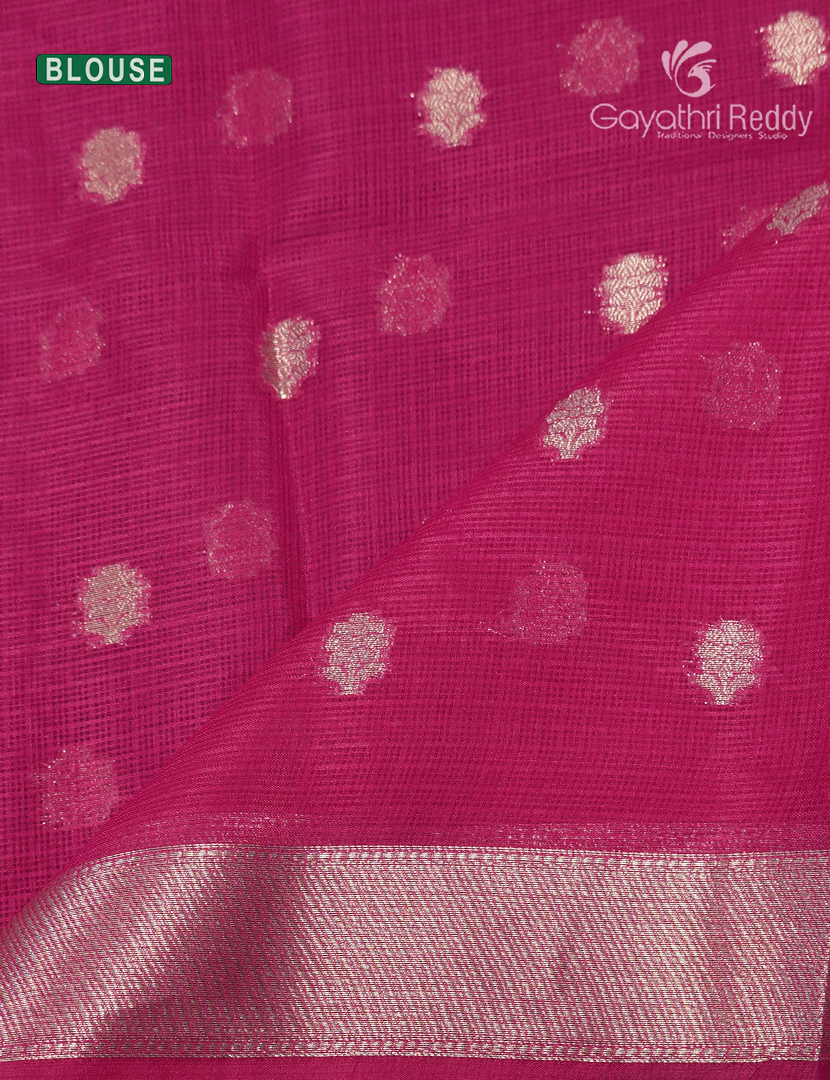 Banaras Kota Lehanga Set in Navy Blue and Rani Pink