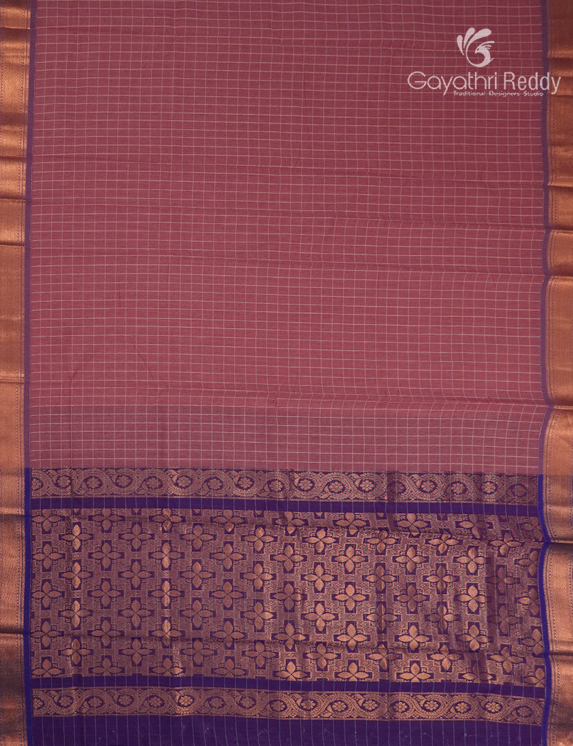 Kanchipuram Sico Saree in Peach and Purple
