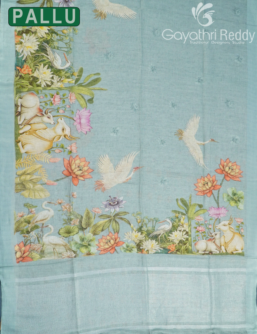 PURE LINEN SAREE-L1443